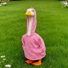 Sudadera con capucha estilo hip hop de color liso para porche, estatua de ganso, decoración de patio - Rosa - Ver 4
