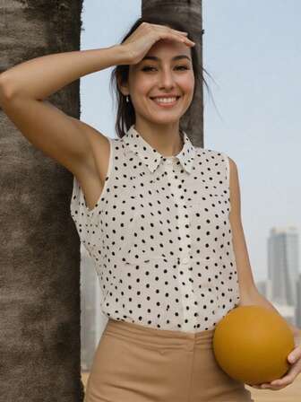 Blusa sin manga con aletilla