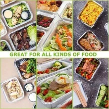 10/20个装加厚铝箔容器 - 不粘一次性面包盘，适用于烘焙、烤箱、烧烤和节日烹饪 - 非常适合制作挞和蛋糕等食品 - 厨房和烘焙必备工具 | 长方形铝箔容器 | 耐用铝箔，烘焙用品