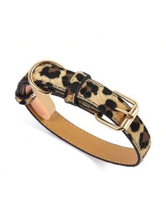 豹纹宠物项圈，防勒颈可调节防逃脱设计，个性化高端项圈，适合猫狗，小型/中型/大型宠物