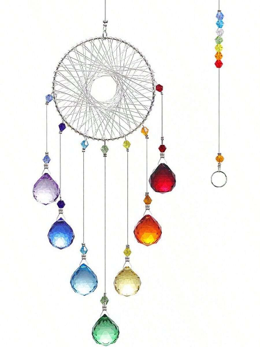 Colorful Crystals Catcher Hanging Suncatchers Chandelier Lamps Light Pendant Prisms Hanging Ornament Home Decoration - 藍色 - 查看 1