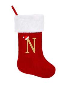 Monogram Christmas Stockings,2026 Christmas Stockings Xmas English Letters Hanging Stockings Christmas Socks Double Sided Fireplace Hanging Stockings For Christmas Party Decoration New Year Party Gift Favors Supplies,Personalized Initial Christmas Stocking, Family Holiday Xmas Party Decor Home Decor Christmas Decorations Room Decor Winter