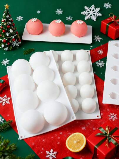 1 pezzo Stampo in silicone per torte mousse, Stampo per dolci alla frutta francesi fai-da-te, Adatto per dolci natalizi, Stampo natalizio, Stampo per cioccolato, In silicone, Per cuocere cioccolato, caramelle, decorazione torte