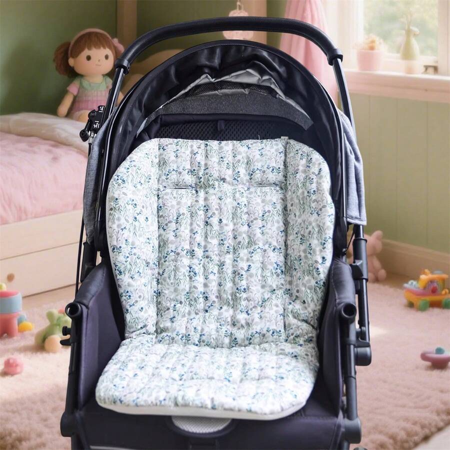Baby Stroller Seat Cushion Pattern Print Seat Mattress Pad For Carriage,Bassinet Pram - Light Green - View 1