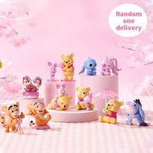 Miniso Disney Winnie The Pooh Cherry Blossom Season Series Spring Whisper Figure Blind Box, Sakura Pink Coating, Exquisite PVC Material, Pooh And Friends Shape, Desktop Cute Decoration & IP Collection Ornament(1 PC Random Delivery) - Multicolor - View 1