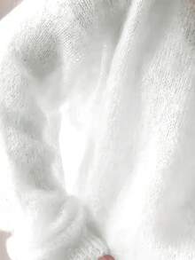 Damski sweter z mieszanki pluszu i moheru | Różowy sweter z dekoltem w serek na jesień i zimę | Miękki dzianinowy top z obniżonymi ramionami na chłodne dni i wygodę na co dzień