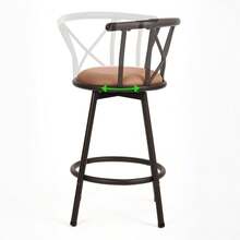 Meubles Cosy Set Of 2 Brown Swivel Bar Stools For Beauty Salons, With Suede Upholstery, Metal Frame, Round Padded Seat, Modern And Durable Design, Compact Size, For Massage Equipment, 56 X 39.5 X 85 Cm. - Brown - View 5