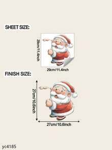 1 pieza Pegatina autoadhesiva de Bienvenida a Santa - Decoración Navideña con Papá Noel, Fácil de pelar y pegar, Para puertas, paredes, chimenea - Decoraciones navideñas para el hogar, Pegatinas navideñas, Arte de pared festivo