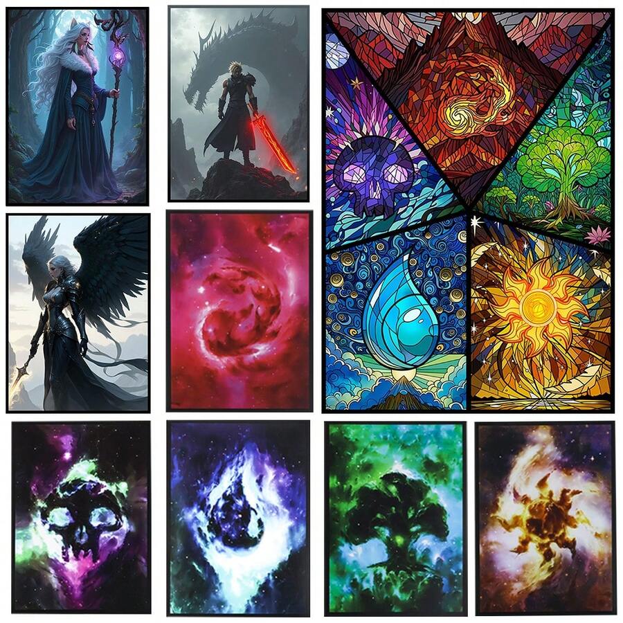 60pcs/Set 66X91mm Assorted Color Magic Power Anime Card Sleeves, Suitable For MTG/PKM Trading Card Games, Cartoon Tabletop Game Card Protectors, Best Gift For Card Collectors & Players