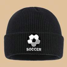 [Pattern Print Beanie] 1pc Pattern Print Beanie - Lightweight Comfortable Solid Color Minimalist Trucker Hat - Fashion  Personality Versatile For Men Women - Perfect For Soccer Teams, Commuting, Warm Stack Hats, Couple Skateboard Cap, Suitable Outdoor Cyclists Travel - Yellow - View 1