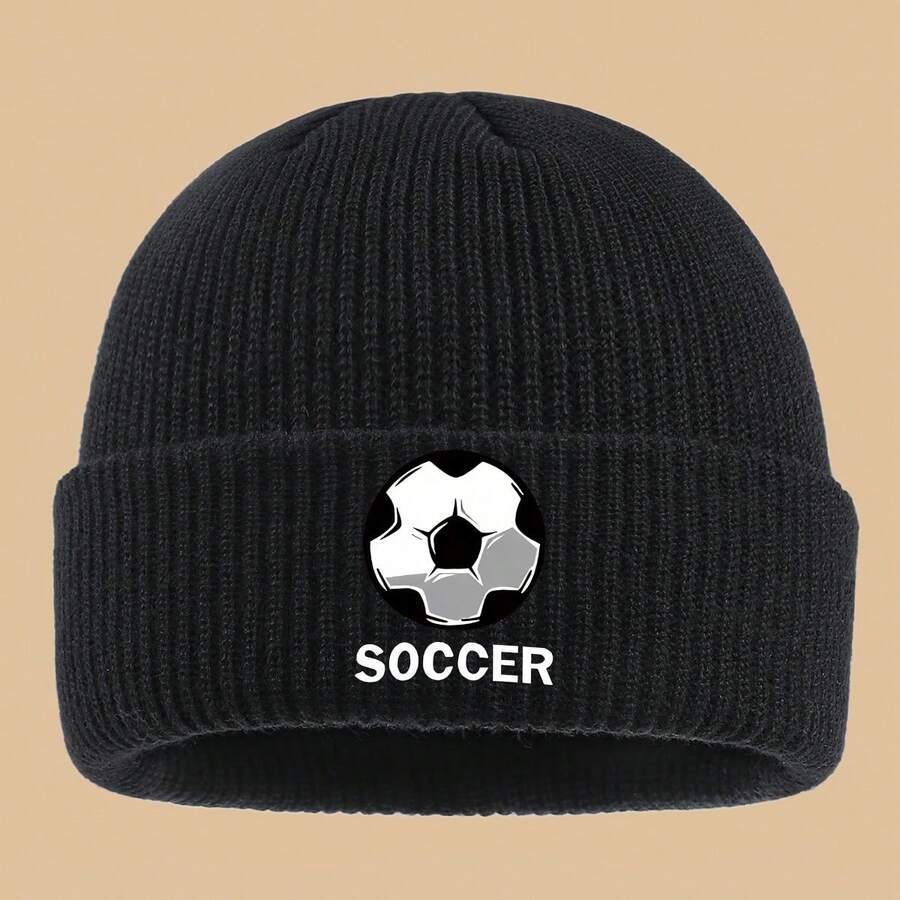 [Pattern Print Beanie] 1pc Pattern Print Beanie - Lightweight Comfortable Solid Color Minimalist Trucker Hat - Fashion  Personality Versatile For Men Women - Perfect For Soccer Teams, Commuting, Warm Stack Hats, Couple Skateboard Cap, Suitable Outdoor Cyclists Travel - Yellow - View 1