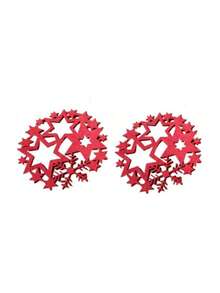 2 Stücke Weihnachtsdekoration, vintage Cut Out Wärmedämmung Platzset aus Untersetzer und Tischset, Hotel/Restaurant/Heim Esszimmermatte, rutschfeste Filz Tischdecke, Party Zubehör