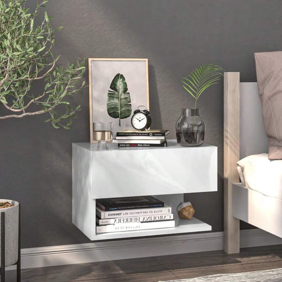 vidaXL Wandnachttisch Weiß - Bianco - Visualizzare 1