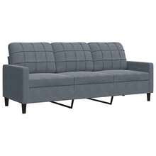 vidaXL 3-Teiliges Sofa-Set Mit Kissen, Dunkelgrauer Samt - Grigio - Visualizzare 6