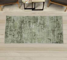 Retro Mid Century Abstract Pattern Rug On Ivory Background, Dark Orange And Reseda Green, 4' X 5' 5", Ideal For Bedroom, Dorm And Living Room - Pale Green - 查看 3
