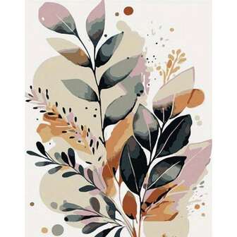 Kit de pintura por números fácil de seguir para adultos - Diseño floral abstracto sobre lienzo perfecto para principiantes y regalos de decoración del hogar 40x50cm/16x20 pulgadas sin marco