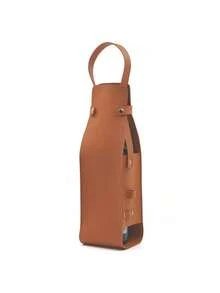 1 件优雅荔枝纹 PU 皮革葡萄酒手提包，非常适合婚礼、生日和派对，是葡萄酒爱好者的理想礼品袋，便携式葡萄酒配件 - 彩色 - 查看 14