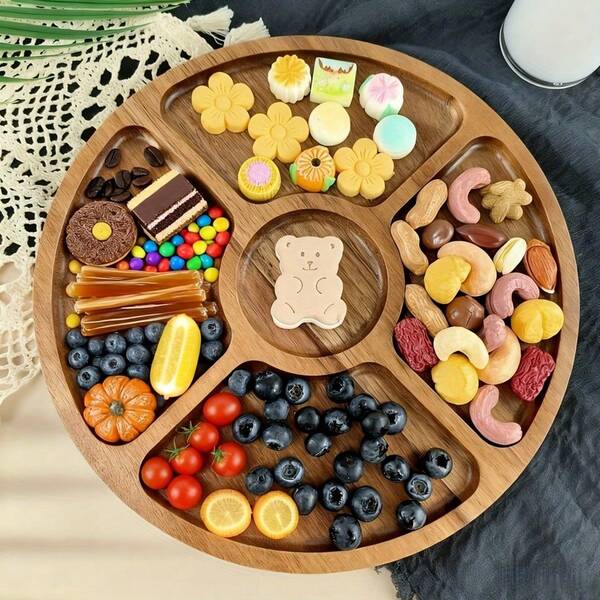 1 Stück Rosenholz Tablett, Käse Brot Obst Snack Nuss Kuchen Holz Serviertablett, Aromatherapie Kerze Holz Esszimmer Tablett, geeignet für Frühstück, Kaffee, Tee, Esszimmer Dekoration, Küchenbedarf, Einweihungsgeschenk, Hochzeit, Weihnachten, Halloween, Thanksgiving ideales Geschenk