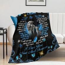 I'm Giving My Son A Fleece Blanket - A Heartwarming Design With Heartfelt Messages, A Heartfelt Message Design, Made With Love,Super Soft Flannel Printed  Blanket, As Birthday Gifts, Family, Wedding, Souvenir Blankets, Polyester Blankets Suitable For All Seasons, Washable, Machine Washable, Lightweight, Breathable, Comfortable, Warm, Unique, 280gsm For HimPersonalized Ideal Gifts For Her.  Perfect Nap, Camping, Travel, Home, Daily Life, Office Decoration, Birthday, Anniversary, Valentine's Day, Thanksgiving, Christmas, Halloween, Wedding, New Year Gifts ,Sofa,Bed,Car,Bedroom,Living Room,Office,  Outdoor Camping, Beach,Wall Decoration - 多色5 - 查看 4