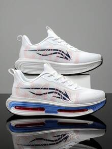 L.S.W.P Men's Running Shoes, Featuring Breathable Mesh Design For Maximum Comfort. Outdoor Shock-Absorbing Running Shoes With High-Rebound Cushioning Technology For Smooth And Comfortable Running, Enhanced Support, Fashionable White Design Suitable For Sports Performance And Everyday Wear