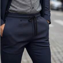 Men's Set Blazer Pants Slim Suit Formal Fashion - 水鴨藍 - 查看 3