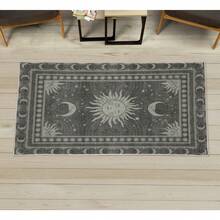 Retro Mid Century Abstract Pattern Rug On Ivory Background, Dark Orange And Reseda Green, 4' X 5' 5", Ideal For Bedroom, Dorm And Living Room - Sage Green - View 1