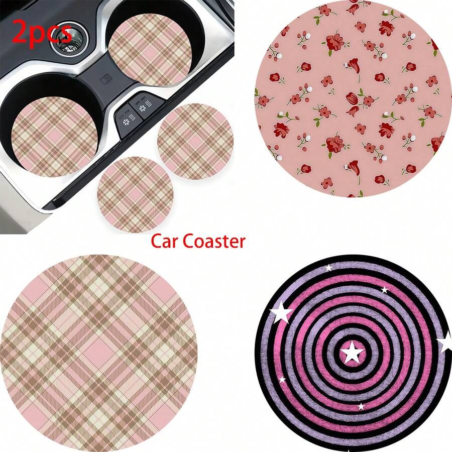 2 pezzi Sottobicchieri portabicchieri per auto, antishock, universali, di moda, accessori per interni auto, regalo per feste