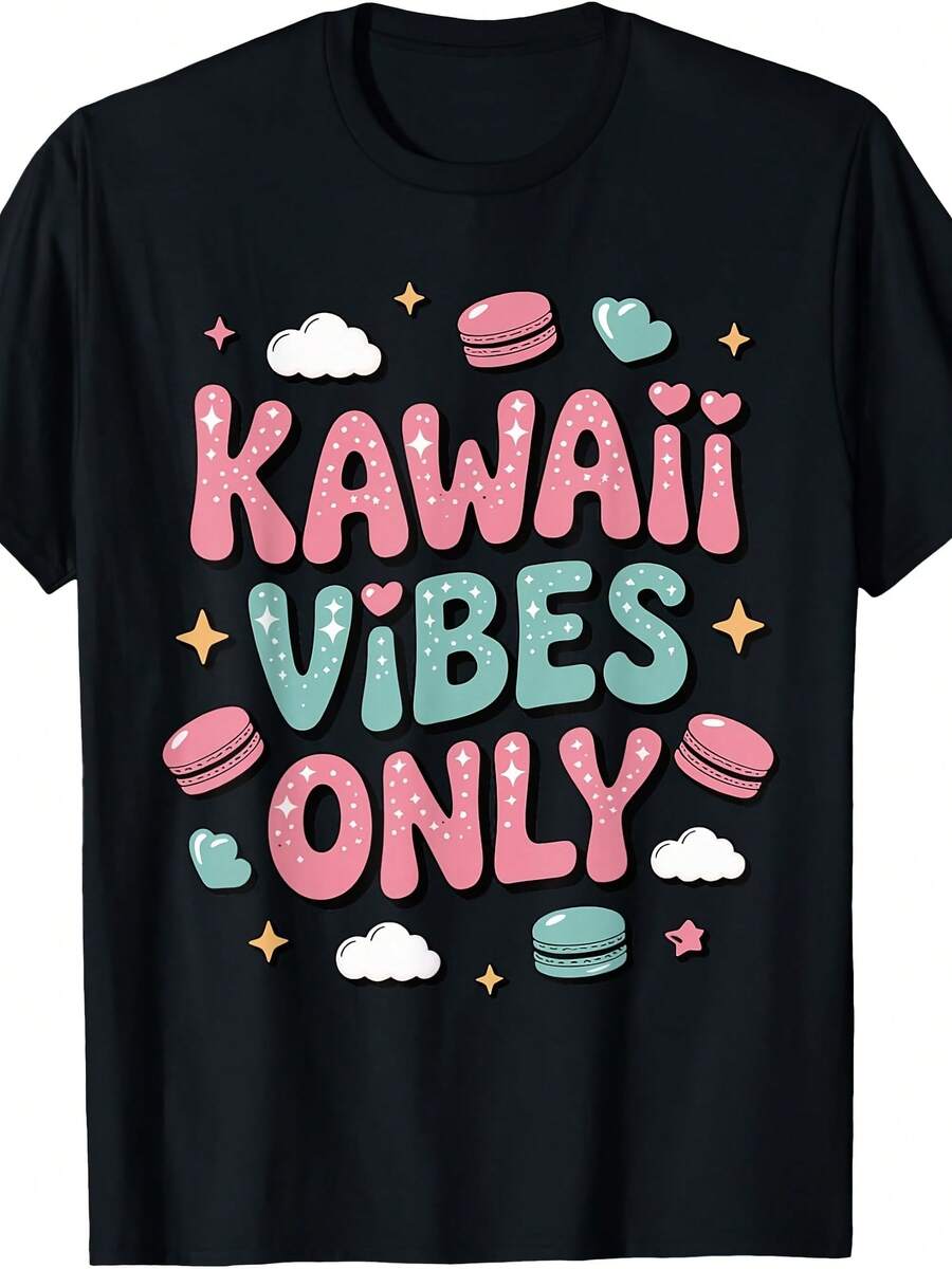 Kawa Vibes Only Cute Pastel Aesthetic Japanese Anime Girls T-Shirt - 款式14 - 查看 1