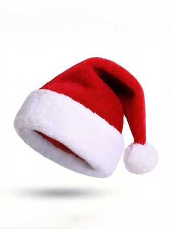 1pc Children's Classic Christmas Hat, Velvet Santa Claus Hat, Suitable For Boys And Girls Holiday Party