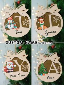 Custom Christmas Decorations With Name, Personalized Christmas Tree Decorations, Customized Christmas Ornaments, Customizable Christmas Gifts, Bow Christmas Ornament, Diy Ornaments, Christmas, Party Decorations, Living Room Decor, Indoor, Outdoor, Garden, Room Decor, Mom, Dad, Family,Elegant Living,Artful Living - Style a - View 1