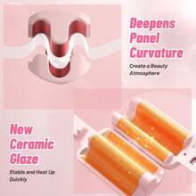 XBJ 1.25 Inch Beach Waves Curling Wand, Curling Iron Hair, Ionic Deep Waver Hair Curler Tool With Ceramic 3 Barrel, One-Touch Instant Curler Automatic Curling Iron,32mm Automatic Hair Curler With 4 Temperatures,Fast Heating & 2-Way Rotation,Automatic Shut-Off, Anti-Scald & Rotating Curling Wand,Touch Instant Curler For Hair Styling ,Hair Crimper For Women - US Plug Graduation Birthday Holiday Summer Fall Autumn Y2K Fancy Fashion Women Makeup Cosmetic Party Beach Travel Camping Outdoors School Campus Trip Festivals Decor Gift Present Rose Girl Cosplay Best Color Charm Vibe Pink Curler Hair Care Hair Waffler Perfume, Christmas, Easter And Other Holiday Gifts - Xem 3