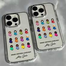 Funda para teléfono: Diseño creativo de álbum musical de rapero D - Compatible con iPhone 17 16 15 14 13 12 11 Pro Max X XR XS Max 8 7 Plus, marco de lente plateado metálico con cubierta trasera suave transparente - transparente - Ver 3