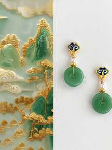 1 par de pendientes de mujer de plata de ley 925, hechos a mano con borlas de cuentas de madera en estilo vintage, protección para los oídos, baja alergénica, adecuados para uso diario y accesorios de playa de vacaciones, en estilo bohemio