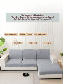1pc Minimalist Modern Solid Color Milk Silk Elastic Sofa Cushion Cover, Suitable For All Seasons - Multicolor - View 11