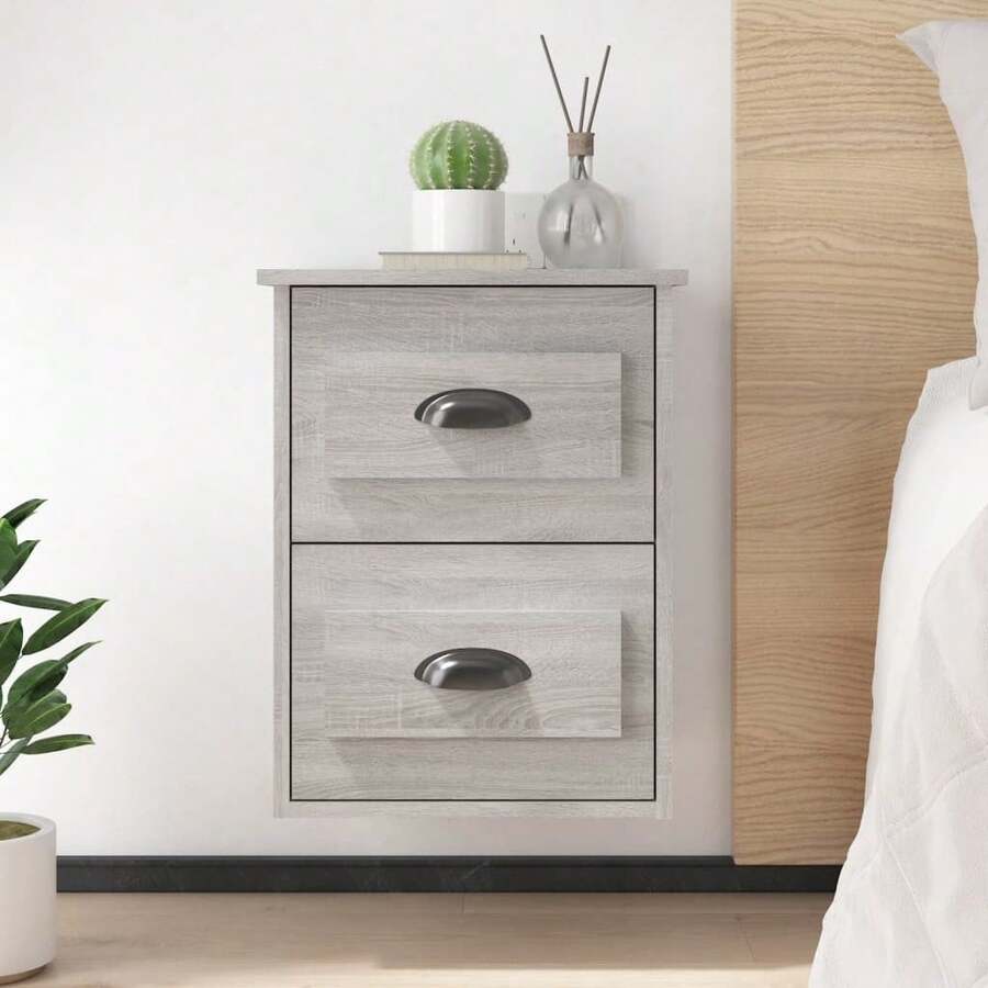 vidaXL 2 Stück Nachttische In Grau Sonoma Optik, 41,5x36x53 Cm - Grau - Übersicht 1