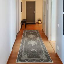 Retro Mid Century Abstract Pattern Rug On Ivory Background, Dark Orange And Reseda Green, 4' X 5' 5", Ideal For Bedroom, Dorm And Living Room - Sage Green - View 4