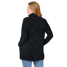 Woman Within Plus Size Zip-Front Microfleece Jacket - BLACK MARLED - View 2