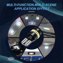 2个24颗LED T10 W5W灯管 - 安装简便 - 通用型，亮度提升300%，兼容12/24V，支持CanBus的倒车转向灯，适用于摩托车、汽车、巴士、卡车、房间装饰，不含电池