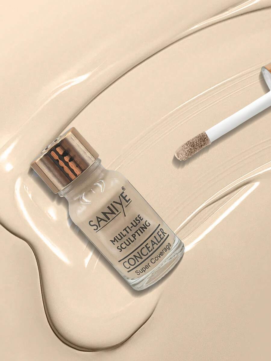 Saniye Corrector Alta cobertura con textura ligera, concealer con 7 tonos para todo tipo del piel, Resistente al sudor y de larga duración, Acabado perfecto para cualquier ocasión Fácil de aplicar y blendear para fiesta y uso cotidoano