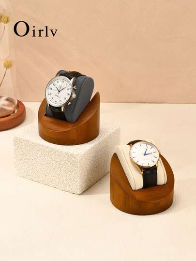  Oirlv 1槽/2槽高端实木手表展示盒手表收纳架桌面手表展示架珠宝展示道具