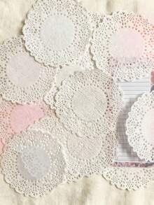 Openwork Lace Scrapbook DIY Decoration Material Paper Random Delivery - White - View 2