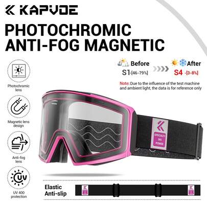 KAPVOE Gafas deportivas KAPVOE Gafas de esquí para hombres y mujeres Gafas de nieve para motos de nieve Gafas magnéticas de esquí Gafas de montañismo