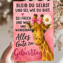 1 بطاقة تهنئة عيد ميلاد جذابة بشكل زرافة مع مغلف (11 سم * 16 سم) - تصميم "كل عام وأنت بخير!" ، مشهد زرافة جميل ، مثالية للعائلة والأصدقاء ، مناسبة لاحتفالات عيد الميلاد ، بطاقة تهنئة عيد ميلاد | بطاقة عيد ميلاد الزرافة | بطاقة تهنئة ورقية