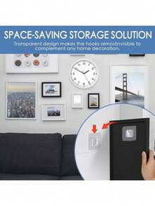 20/10 Ganchos de pared adhesivos fuertes - Transparentes, ganchos de ventosa fáciles de instalar, adecuados para almacenamiento en cocina y baño, materiales de plástico sin procesar