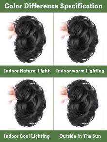 1个女士编织合成纤维发髻器，高冠编织发髻爪夹，太阳穴假发夹，蓬松发髻发型配饰，休闲合成纤维发爪夹，适合所有季节