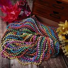 ZZYFGH 33'' 7mm Metallic Colors Bead Necklace Bulk Mardi Gras Round Beaded Necklaces For Party Favors Costume Necklace 12 Pcs - 12 màu - Xem 7