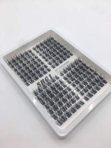 A Box Of 168 Clusters, 3D Crafted False Eyelash Clusters With Twisted Thread Technique, Sturdy Stems That Won't Break, Reusable, Suitable For Various Occasions. Ideal As Christmas Gifts Or Valentine's Day Presents. - Black - View 2