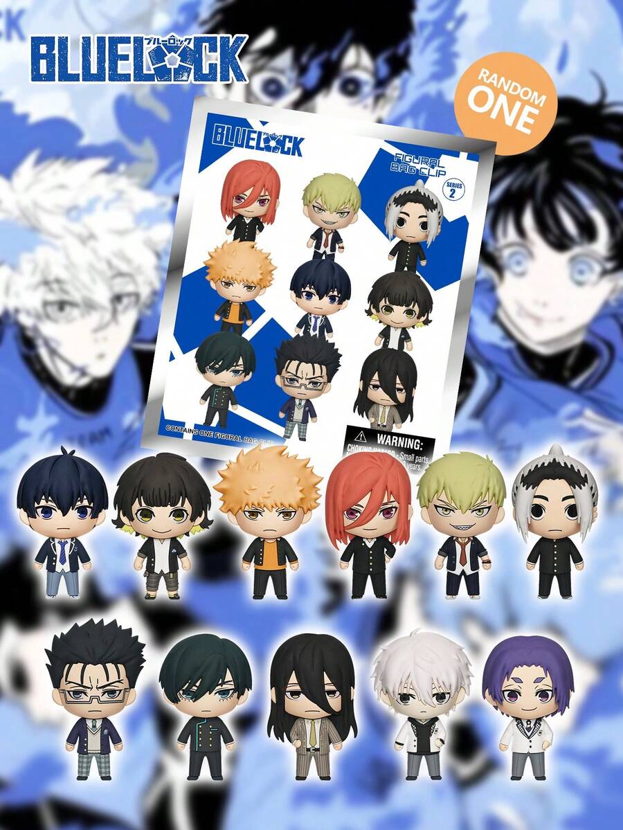 Crunchyroll 1PC Blue Lock Official Licensed Blind Bag 3D Anime Keychain Mystery Box Random One Characters Isagi Bachira Kunigami Chigiri Nagi Reo Gin Gagamaru PVC Bag Clip Pendant Collectible Keyring Backpack Charm Gift For Fans Birthday Christmas Surprise Gift - Multicolor - View 1