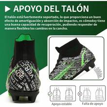 Bulamall Zapatos de Fútbol para Hombre, Profesionales Zapatillas de Deporte Adulta, Tacos de Fútbol para Entrenar al Aire Libre, Atletismo Interiores y Exteriores - Blanco-FG - Ver 8