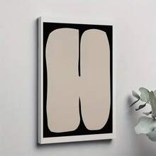 1PC Framed 30*40cm(12*16inch)Or40*60cm(16*24inch) Beige Abstract Line Art Canvas Girl With Vase And Stripes Nordic Boho Wall Decor For Living Room Poster And Prints (7) - White - View 2